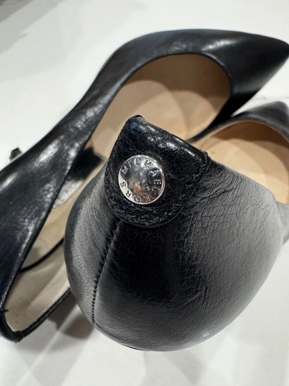 Michael Kors Black Leather Pointed Toe Stiletto Pumps - Picture 6 of 9